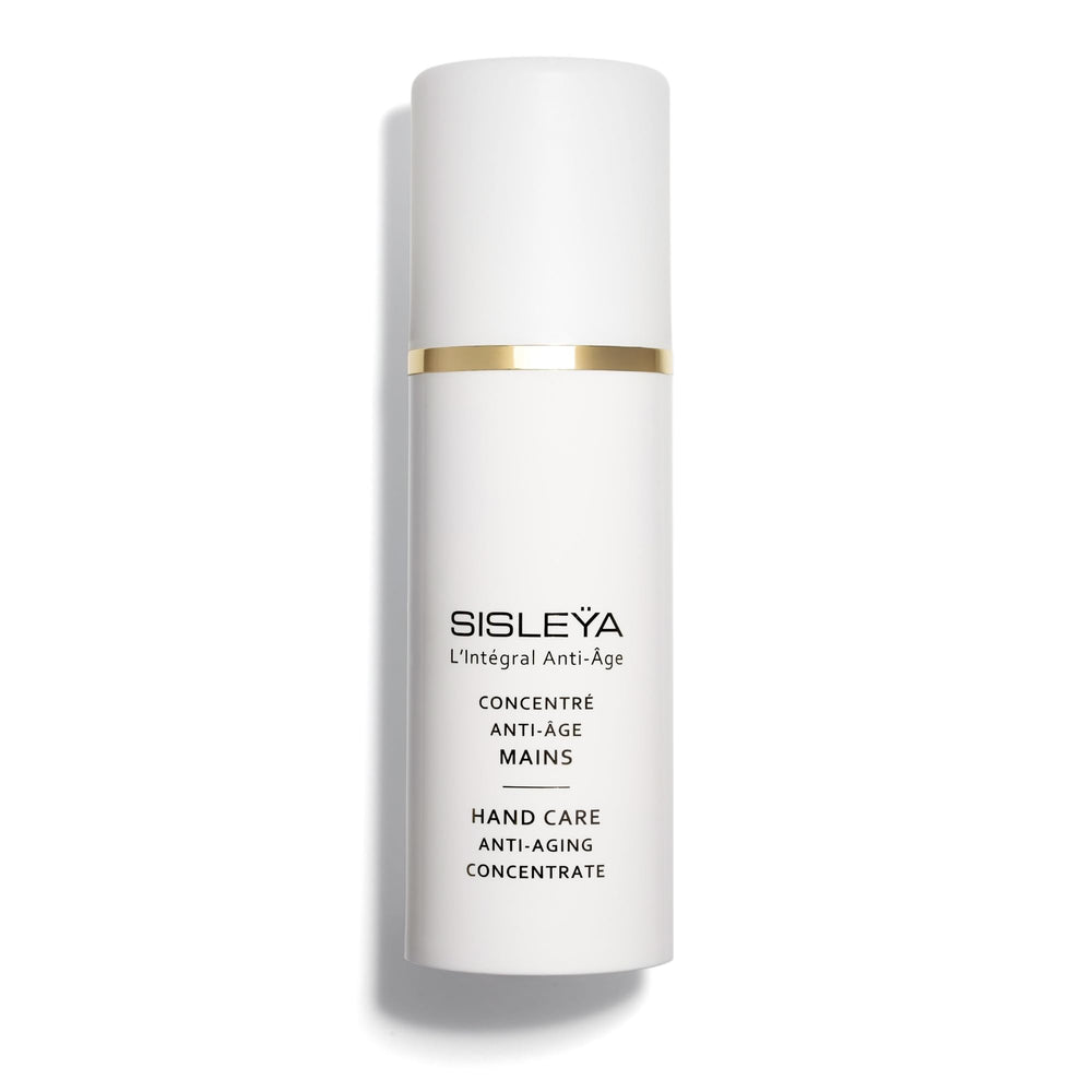 Sisley Paris Sisleya Hand Care bottle close-up with non-greasy, velvety finish.