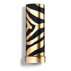 Sisley Phyto-Rouge lipstick application on lips with magnetic zebra case.