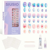 SIUSIO 3Pack kids nails with full-cover glitter gradient for playful manicures.