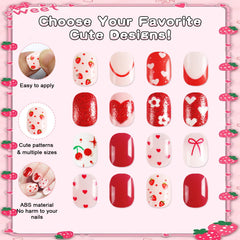 SIUSIO cherries design nails ideal for playful kids outfits