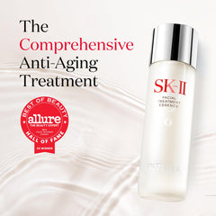 SK-II essence poured into hands demonstrates quick hydration and easy application.
