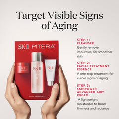 SK-II Youth Essentials Facial Essence application for radiant, hydrated skin.