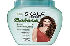 Skala Aloe Vera Hair Treatment bottle demonstrates soothing moisture for all hair types.