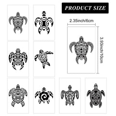 Skedimu turtle tattoo sheet 4 targets adults and teens with bold sea inspired art.