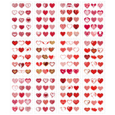 Skedimu Valentines heart tattoos sheet close-up, ideal for party favors and kid-friendly fun.