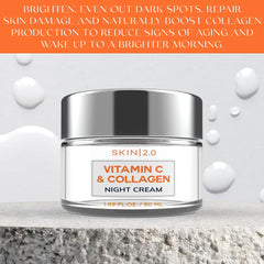 Skin 2.0 night cream texture closeup displays creamy, absorbent feel.