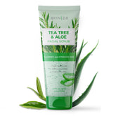 Skin 2.0 Tea Tree & Aloe Exfoliating Scrub bottle ready for cleansing