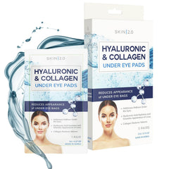 Skin 2.0 under-eye patches with hyaluronic acid visibly hydrating the delicate area.