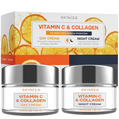 Skin 2.0 Vitamin C & Collagen moisturizer jar showcases rich texture for daily hydration