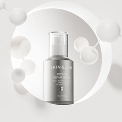 Close-up of the serum pump on SKIN&LAB bottle for precise application