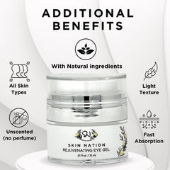 Skin Nation Rejuvenating Eye Gel brightens the under-eye area with green tea antioxidants.