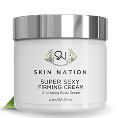 Skin Nation Super Firming Cream bottle demonstrates premium daily hydration.