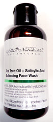 Skin Nutrition Botanicals Tea Tree Face Wash bottle showing balance and cleansing benefits.