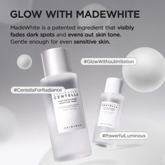 SKIN1004 Tone Glowing Boosting Toner cap closeup highlights MadeWhite and Centella ingredients