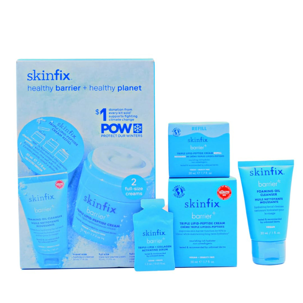 Skinfix Healthy Skin Set barrier moisturizer bottle shown, ceramides support the skin barrier.