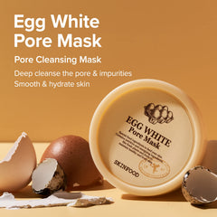 SKINFOOD 1957 Egg White Pore Mask texture demonstrates creamy exfoliation for smoother skin