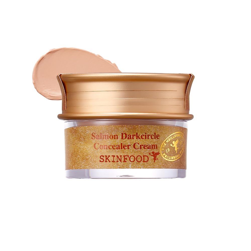 Packaging of SKINFOOD 1957 salmon-dark-circle-concealer-cream for easy daily use