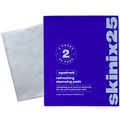 Skinix25 Aquafresh Pads pack front, convenient daily cleanser on the go