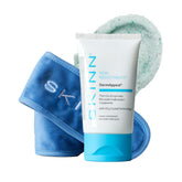 SKINN DermAppeal scrub jar closeup shows powerful exfoliation for radiant skin.