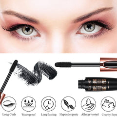 SKINOSM 4D Silk Fiber Mascara close-up brush for defined lashes