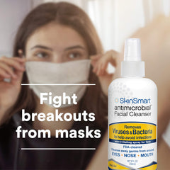 Close-up of SkinSmart Antimicrobial bottle pour demonstrating easy spray