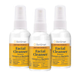 SkinSmart Antimicrobial Facial Cleanser Spray around eyes, nose and mouth for gentle protection.
