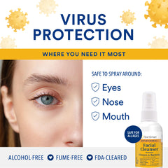 SkinSmart Antimicrobial Facial Cleanser Spray helps prevent maskne and facial irritation.