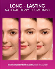 Skintific Pink Glow Cushion Foundation packaging highlighting its four-layer film system