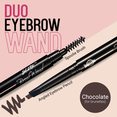 Skone chocolate color swatch shows rich brunette-friendly shade for natural looking brows.