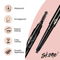 Skone waterproof long-lasting eyebrow pencil close-up reveals smudge-proof finish.
