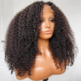 Skouty 24-inch kinky curly wig front view with natural lace front.