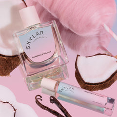 Skylar Boardwalk Delight base notes: cotton candy and vanilla for a sweet finish.