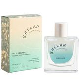 Skylar Isle Escape bottle front, clean hypoallergenic design highlighted.