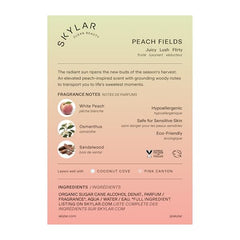 Skylar Peach Fields bottle side view, sleek design for on-the-go moments.