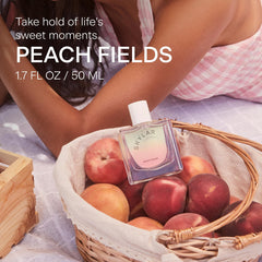 Skylar Peach Fields middle notes visual featuring osmanthus and muguet for elegance.