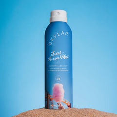 Skylar Sunscreen Mist top notes blend including aquatic accord for freshness