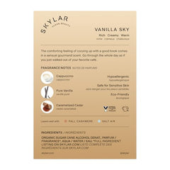 Skylar Vanilla Sky cap close-up shows hypoallergenic formula for sensitive skin