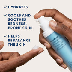 Hands applying Skyn ICELAND Antidote Cooling Daily Lotion to the face