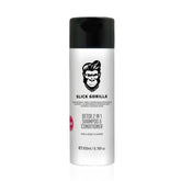 Slick Gorilla Detox bottle pour showing convenient 2-in-1 grooming solution.