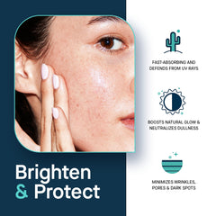 SLMD Vitamin C Serum being applied to the face for smooth texture
