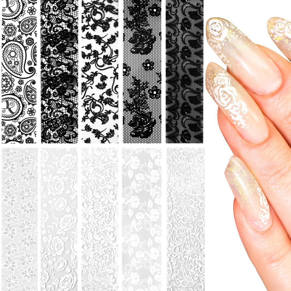 SmallCat nail transfer foil black and white pack for versatile DIY nails.