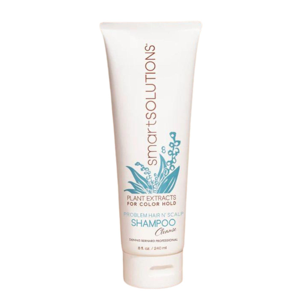 SMART SOLUTIONS Problem Hair N Scalp Shampoo bottle shows color-safe protection for color-treated hair