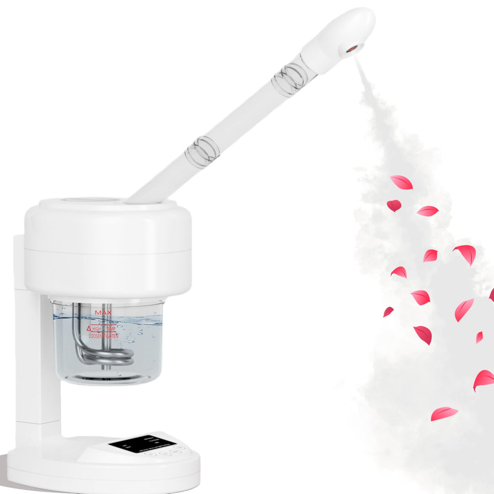 Smldsibe facial steamer front view highlighting nano ionic technology for at-home spa sessions.