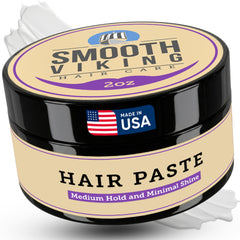 Smooth Viking Hair Paste jar closeup showing matte finish for textured styles.