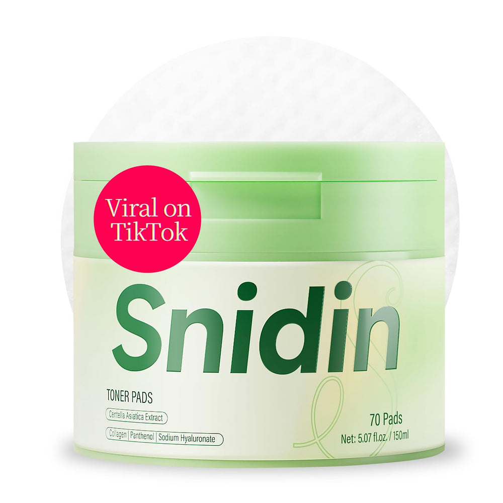 Snidin Toner Pads jar close-up for hydration and glow