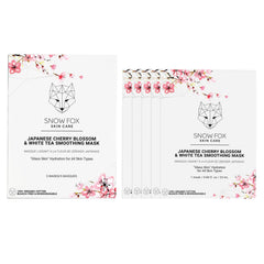 Snow Fox mask packaging with natural ingredients for at-home spa prep