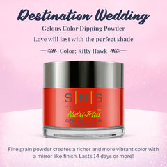 SNS Nail Dip Powder bottle-front view for Kitty Hawk, highlighting vibrant color without UV lamp needed.