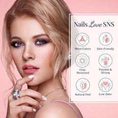 SNS Fashionista Yellow dip powder application close-up showing smooth, even finish.