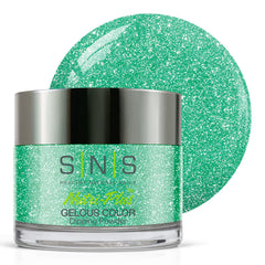 SNS Healthy Natural Nails Sassy Lingerie green shimmer jar for vibrant at-home color
