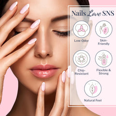 SNS Nail Dip Powder 14-day wear resists chips.